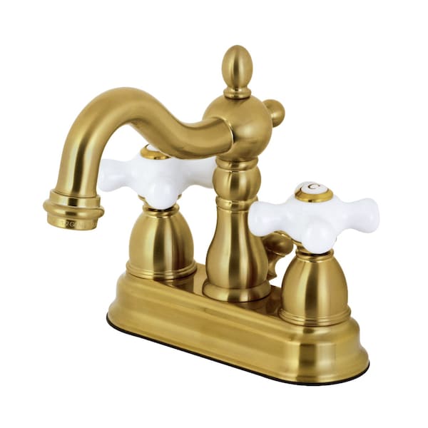 KB1607PX Heritage 4" Centerset Bathroom Faucet, Brushed Brass
